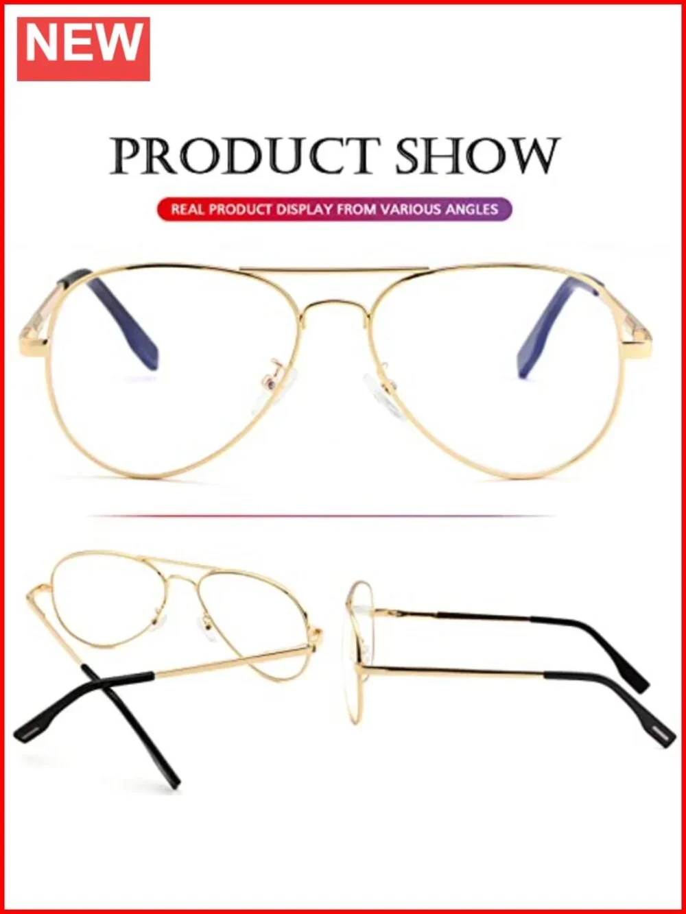 Aviator Metal Frame Sunglasses 100% UV400 Protection